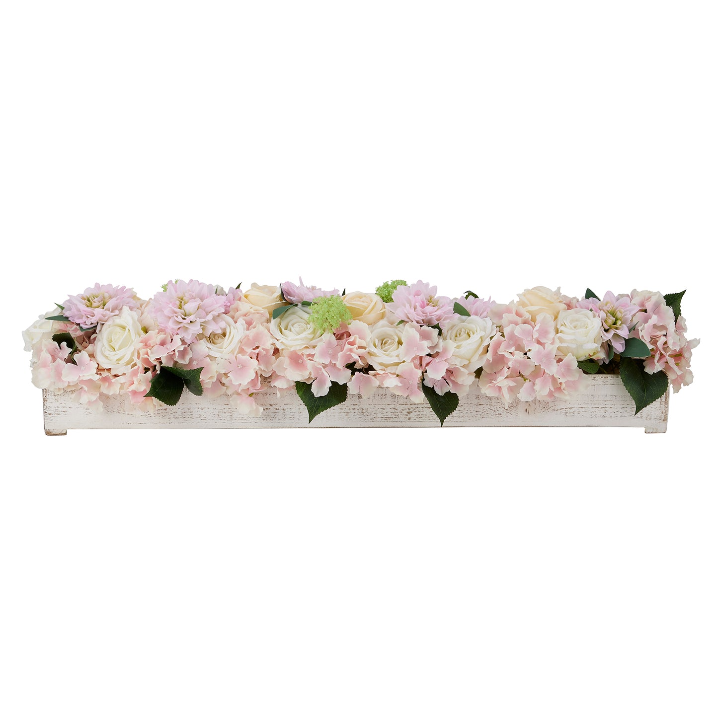 White Wash Table Runner Holder and Flower