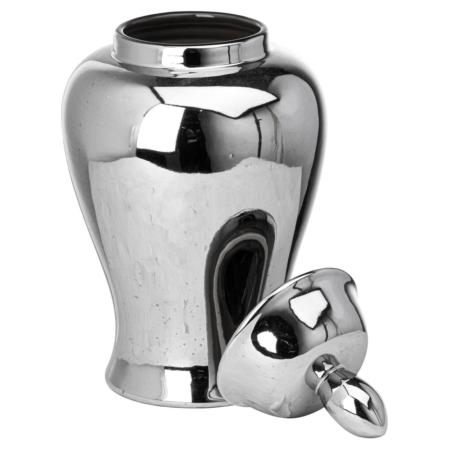 Silver Chrome Large Ginger Jar