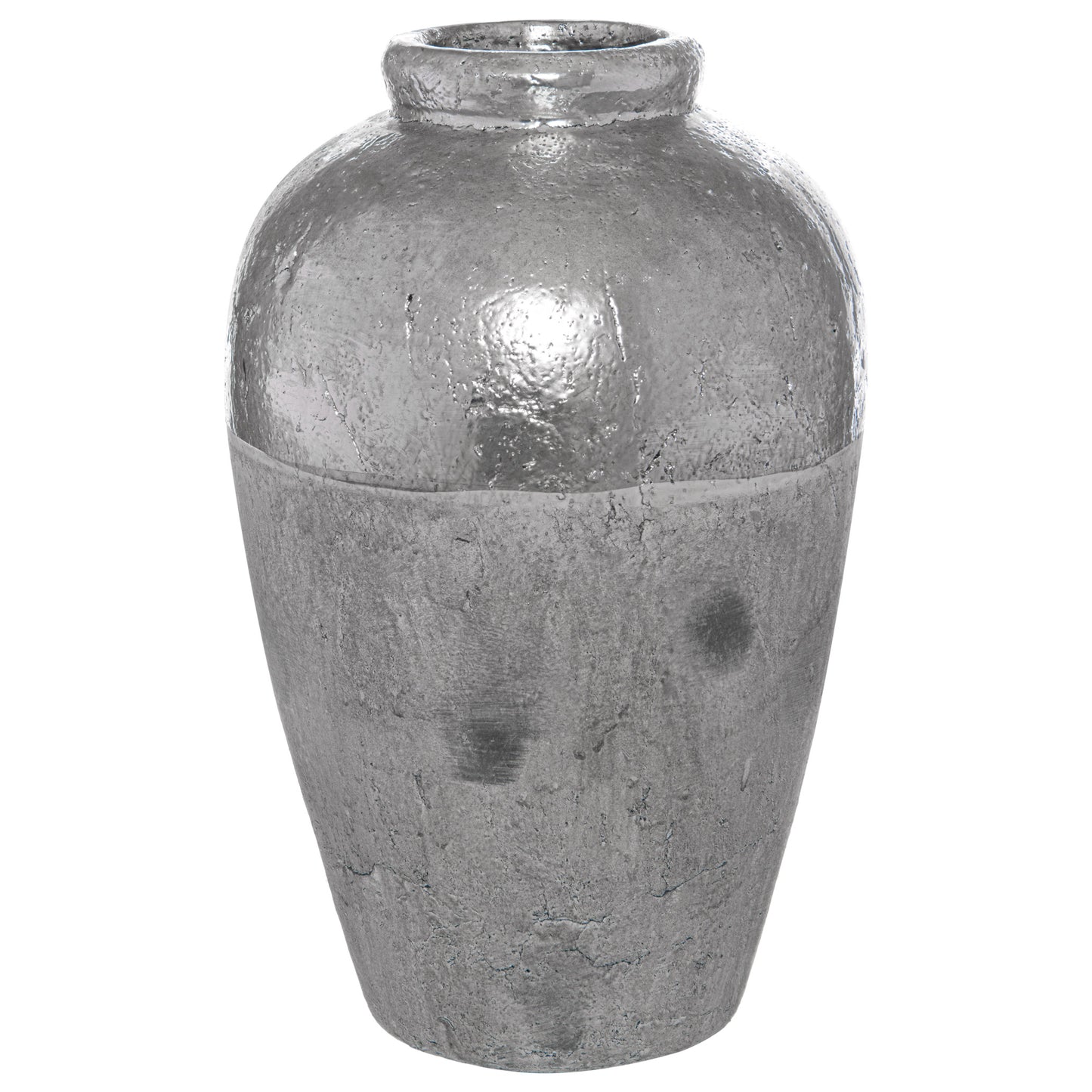 Silver Metallic Dipped Floor Vase