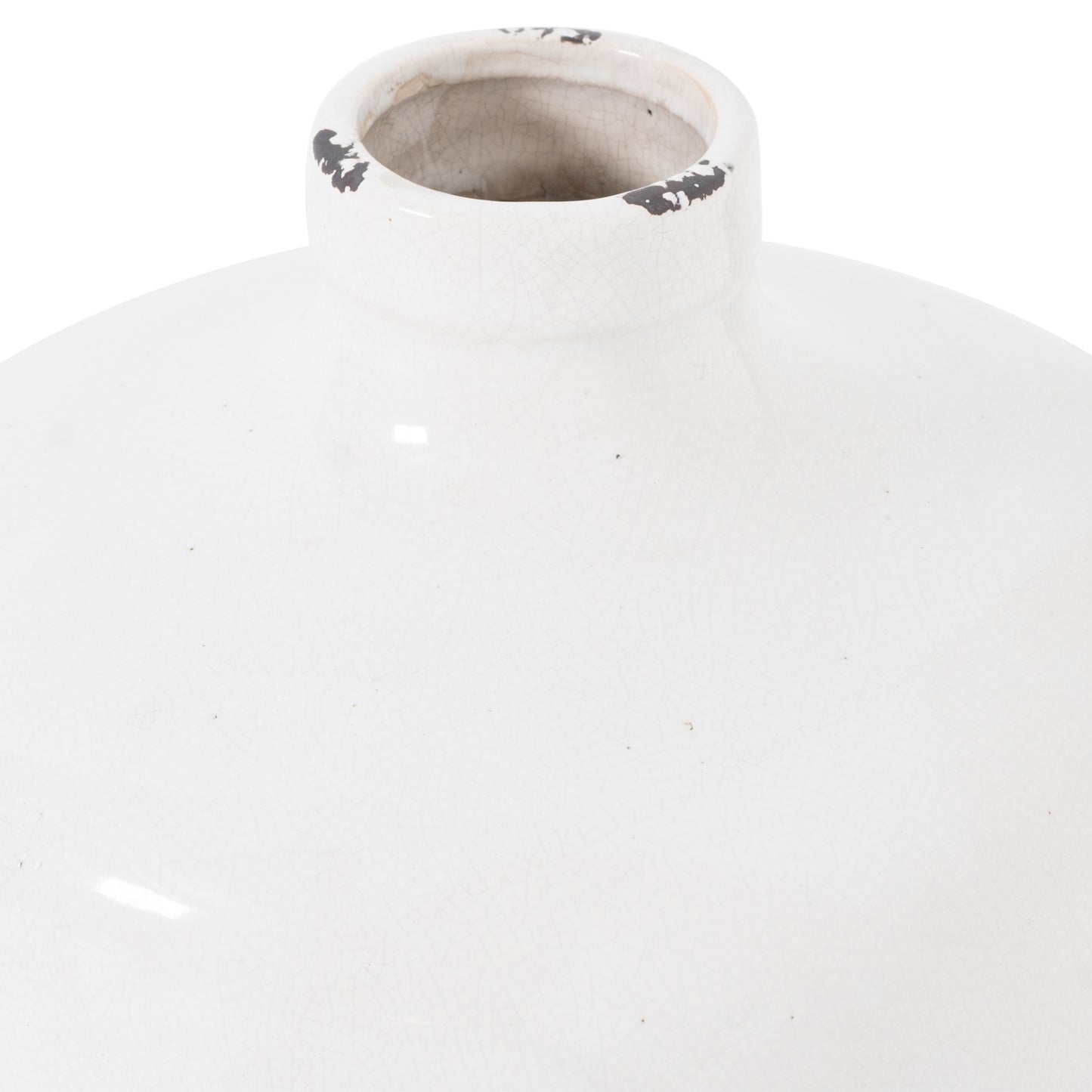 Garda White Ceramic Glazed Eve Vase
