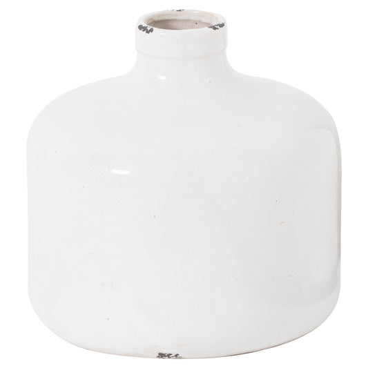 Garda White Ceramic Glazed Eve Vase