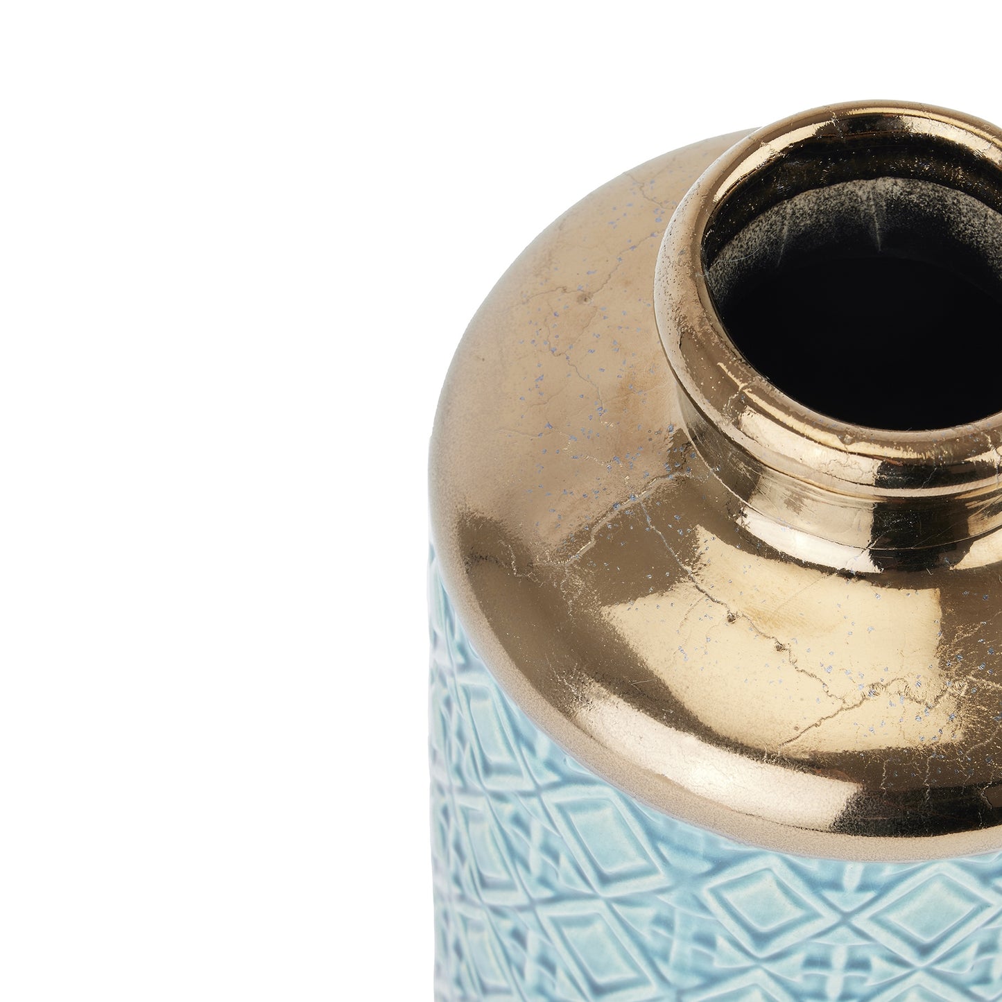 Seville Collection Turquoise Metallic Bottle Vase