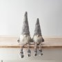 Traditional White & Grey Shelf Sitting Christmas Gonks | Rustic Cream Christmas Gonks | Scandi Christmas Gonks | Festive Felt Decorations