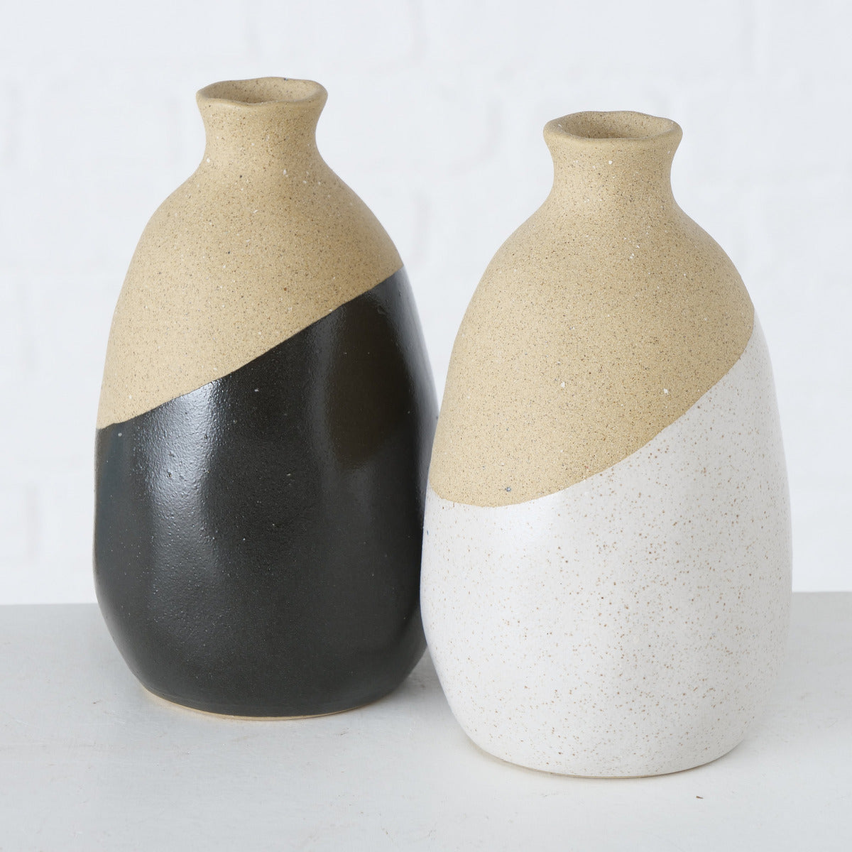 Black, White and Beige Vase