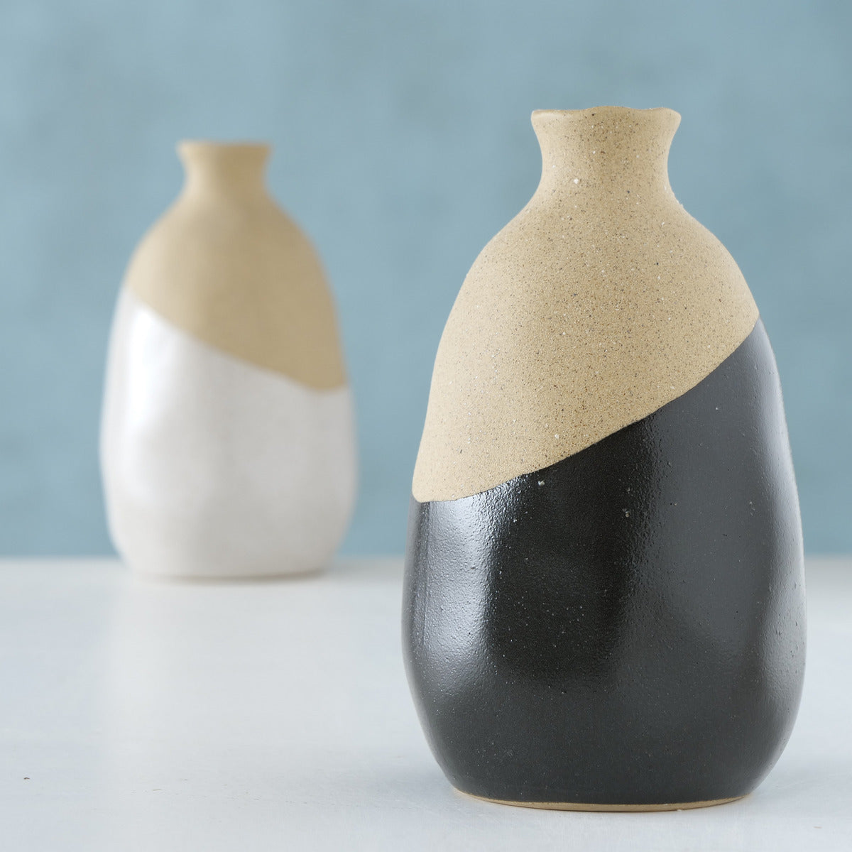 Black, White and Beige Vase