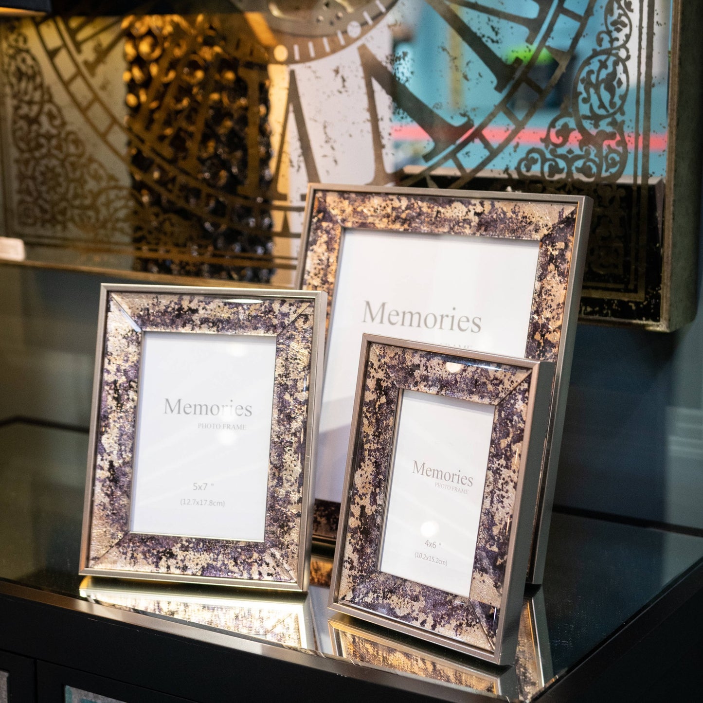 Silver Foil Metallic 4X6 Photo Frame