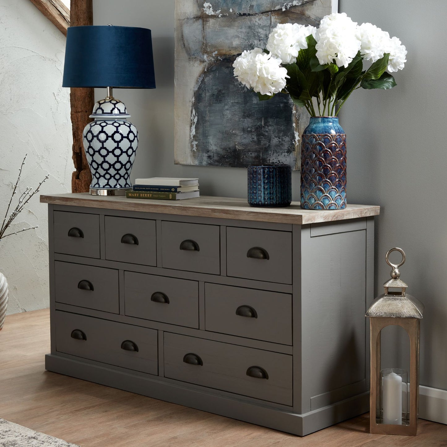 Seville Collection Blue Ceramic Planter