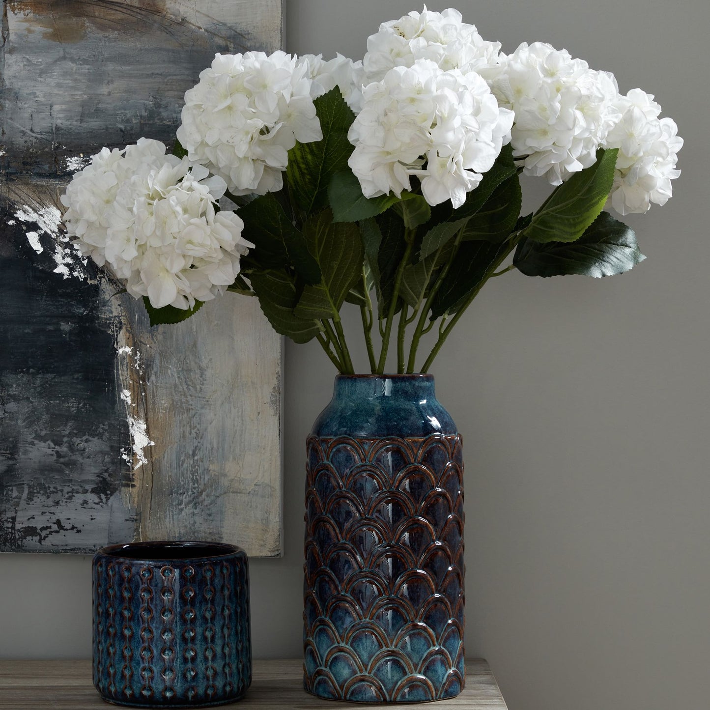 Seville Collection Blue Ceramic Planter