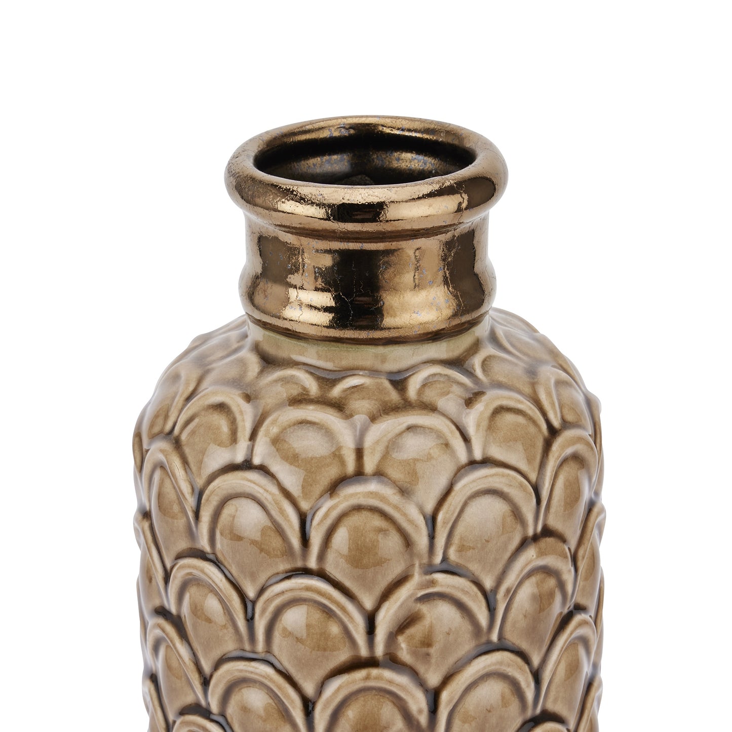 Seville Collection Large Caramel Scalloped Vase
