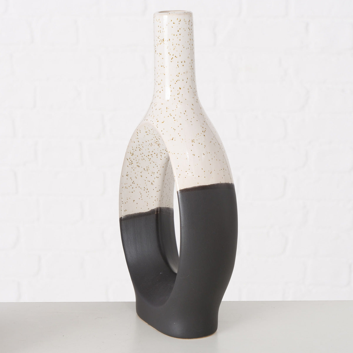 Black and White Stoneware Minimalist Vase