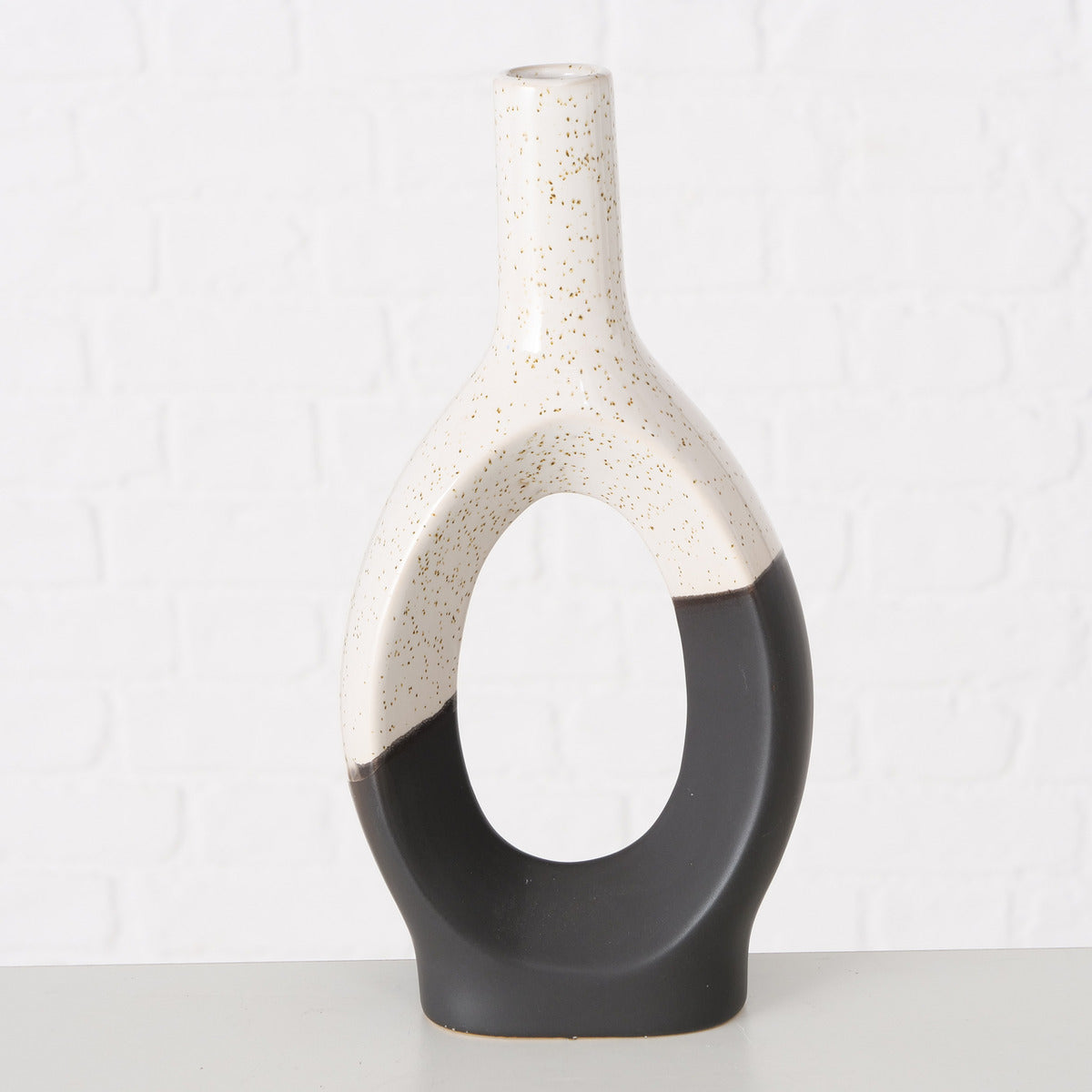 Black and White Stoneware Minimalist Vase